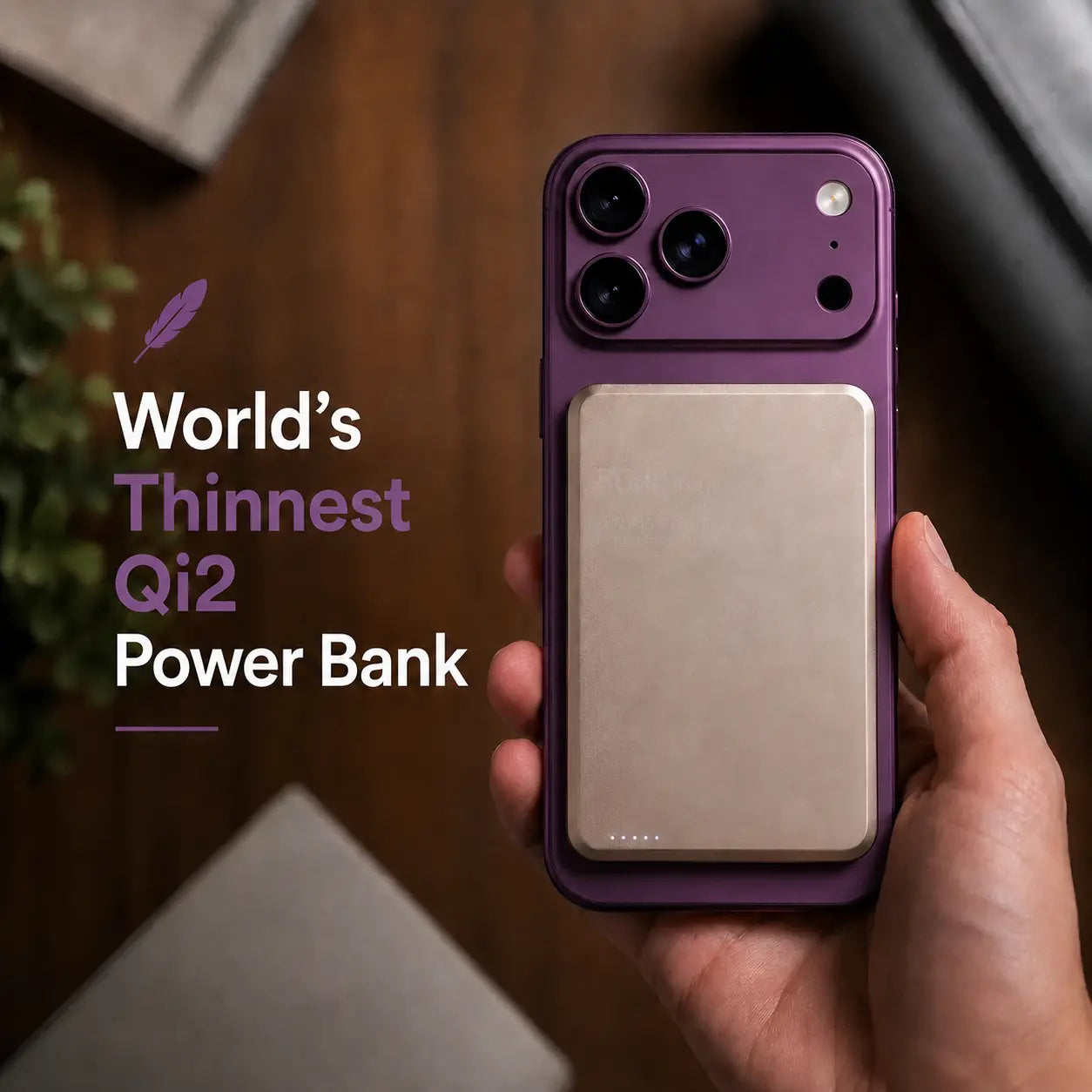 qi2 slim magnetic power bank