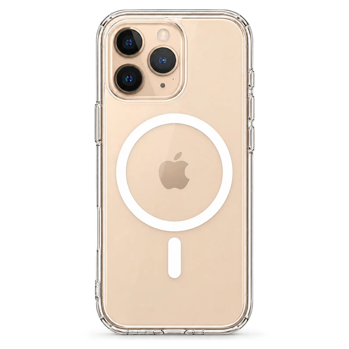 Clear magnetic phone case showing the handset's rear cameras and transparent edges. #iPhone Model_iPhone 11 Pro