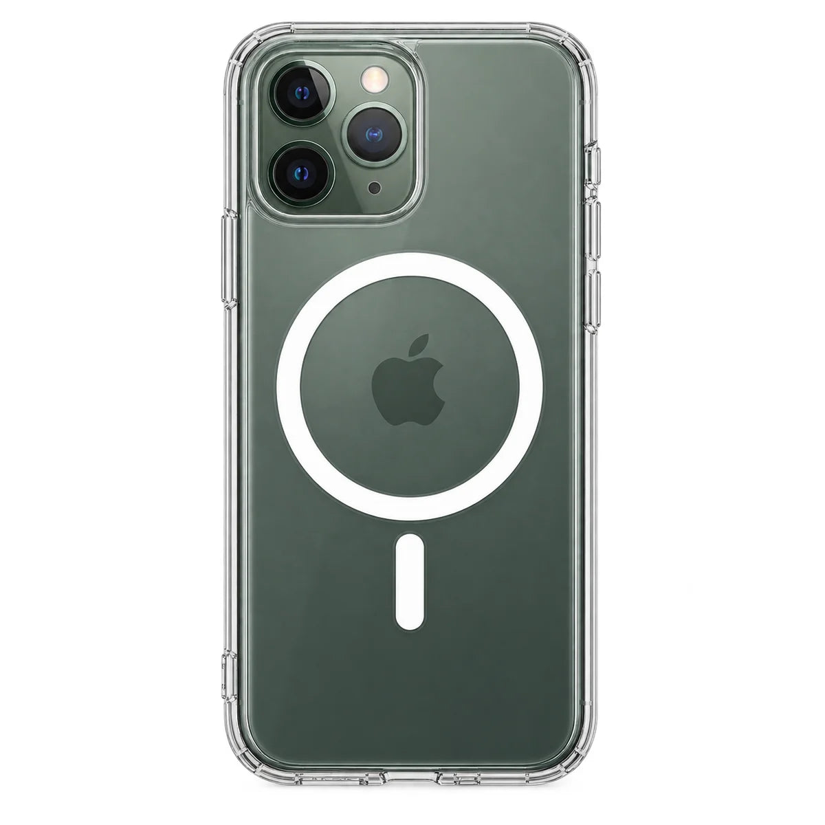 Clear magnetic phone case showing the handset's rear cameras and transparent edges. #iPhone Model_iPhone 11 Pro Max