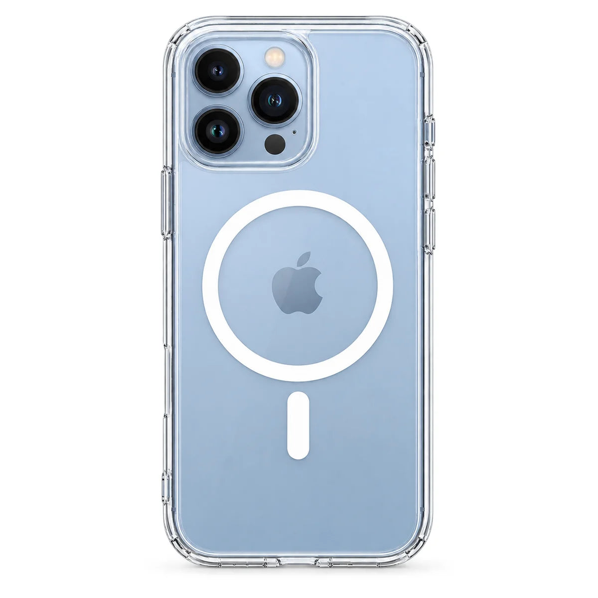 Clear magnetic phone case showing the handset's rear cameras and transparent edges. #iPhone Model_iPhone 13 Pro Max
