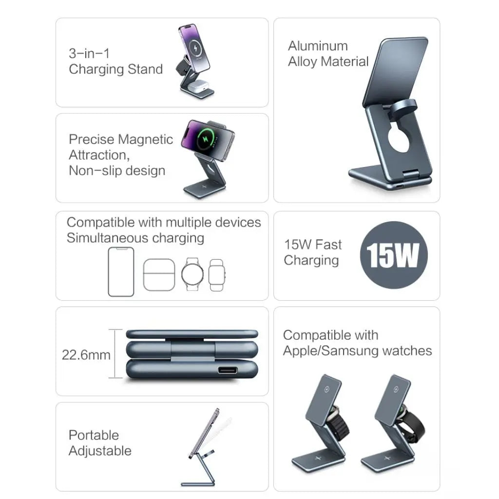 3 in 1 Foldable Charger Evolved Chargers