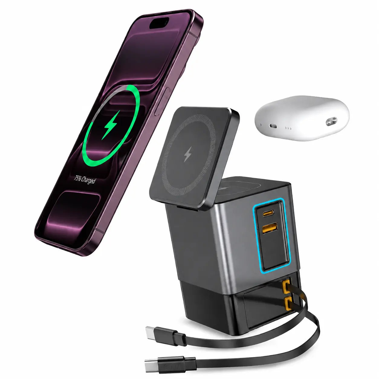 6-in-1 MagSafe charging station for iPhone, laptop, tablet and earbuds
