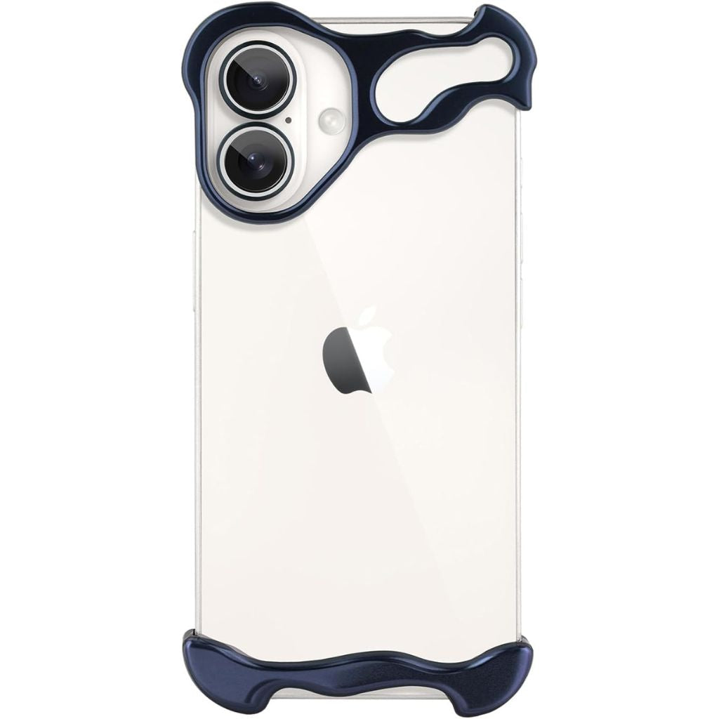Blue phone bumper case, angled rear view #color_Deep Blue