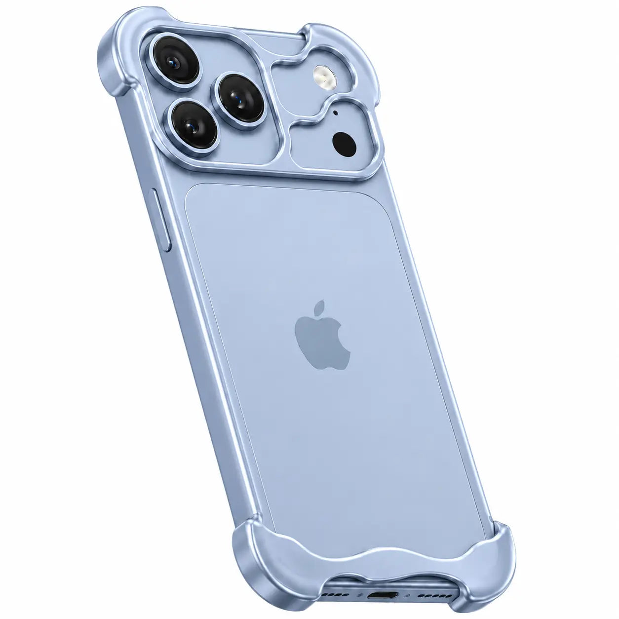 Light blue sculpted phone case shown at an angle from the rear #color_Light Blue