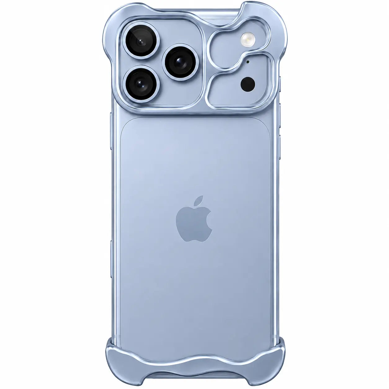 Light blue phone bumper case, rear view #color_Light Blue