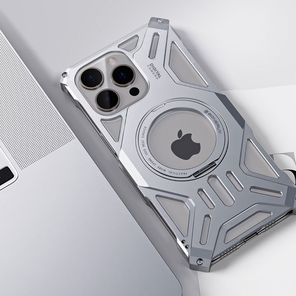 Magnetic Metal Case with Kickstand for iPhone