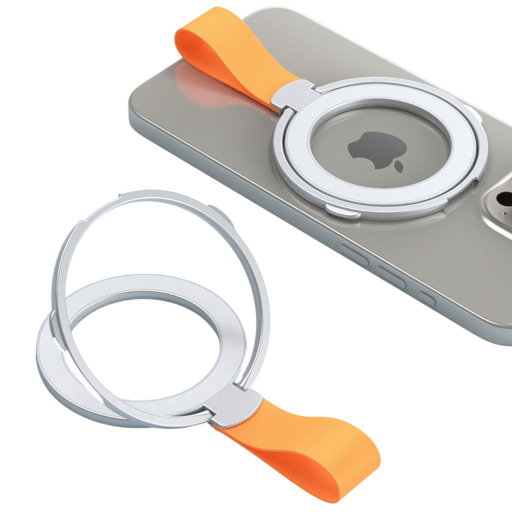 Magnetic Phone Ring Holder with 360° rotation, MagSafe compatibility, strong magnet, lightweight design, and durable metal construction for secure phone grip and hands-free use.