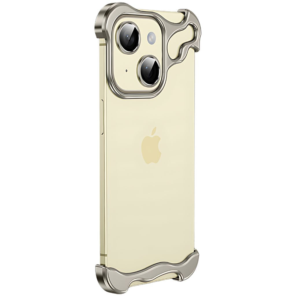 Metal alloy minimal phone bumper case #color_Natural Titanium