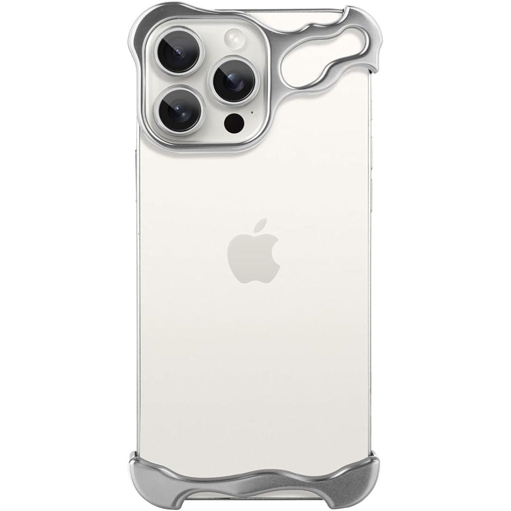 Minimal phone bumper case, rear view #color_Titanium Silver