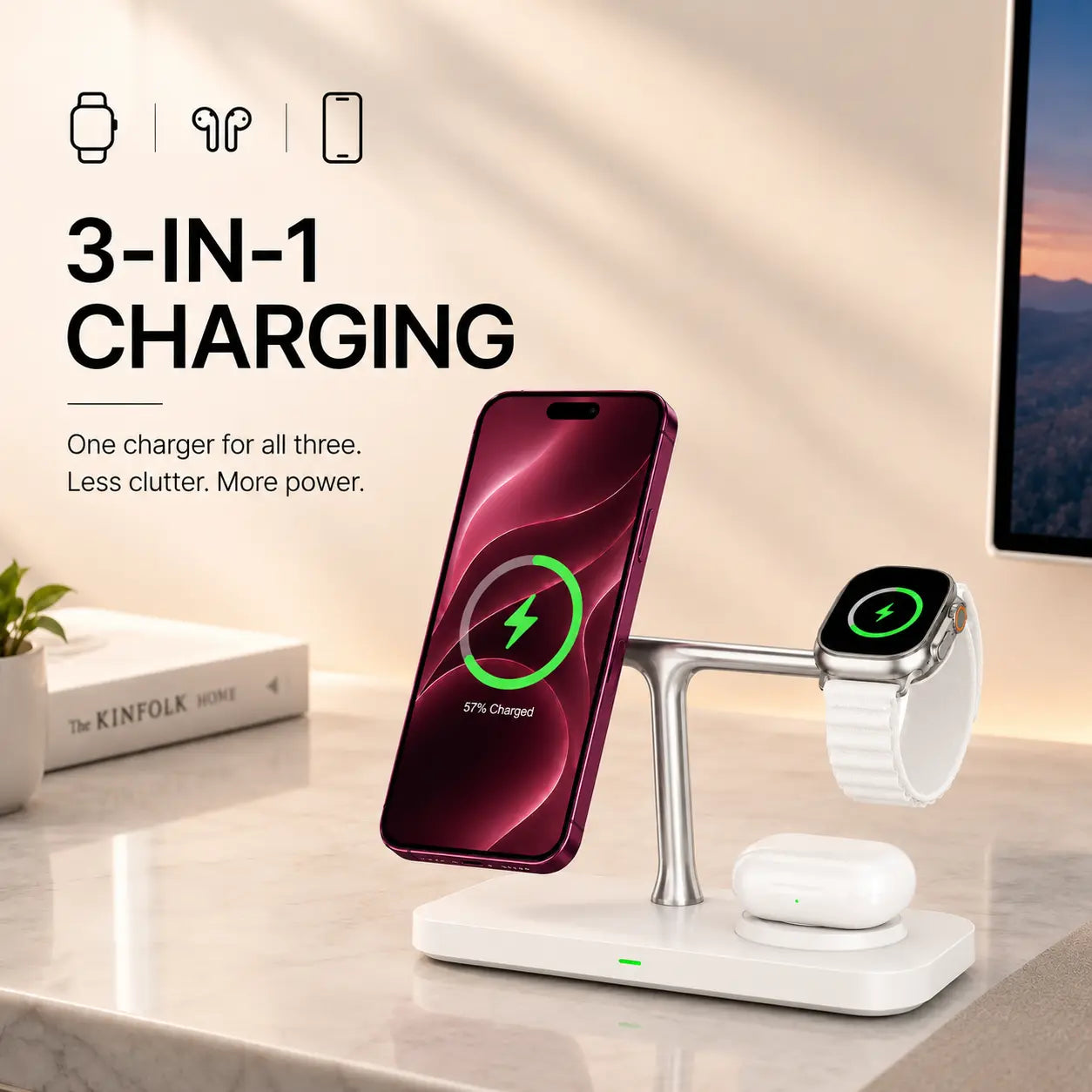 3 in 1 wireless charger for iphone