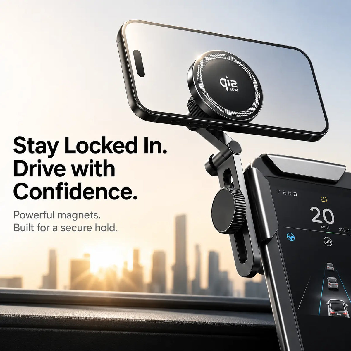 Tesla phone mount with MagSafe charging