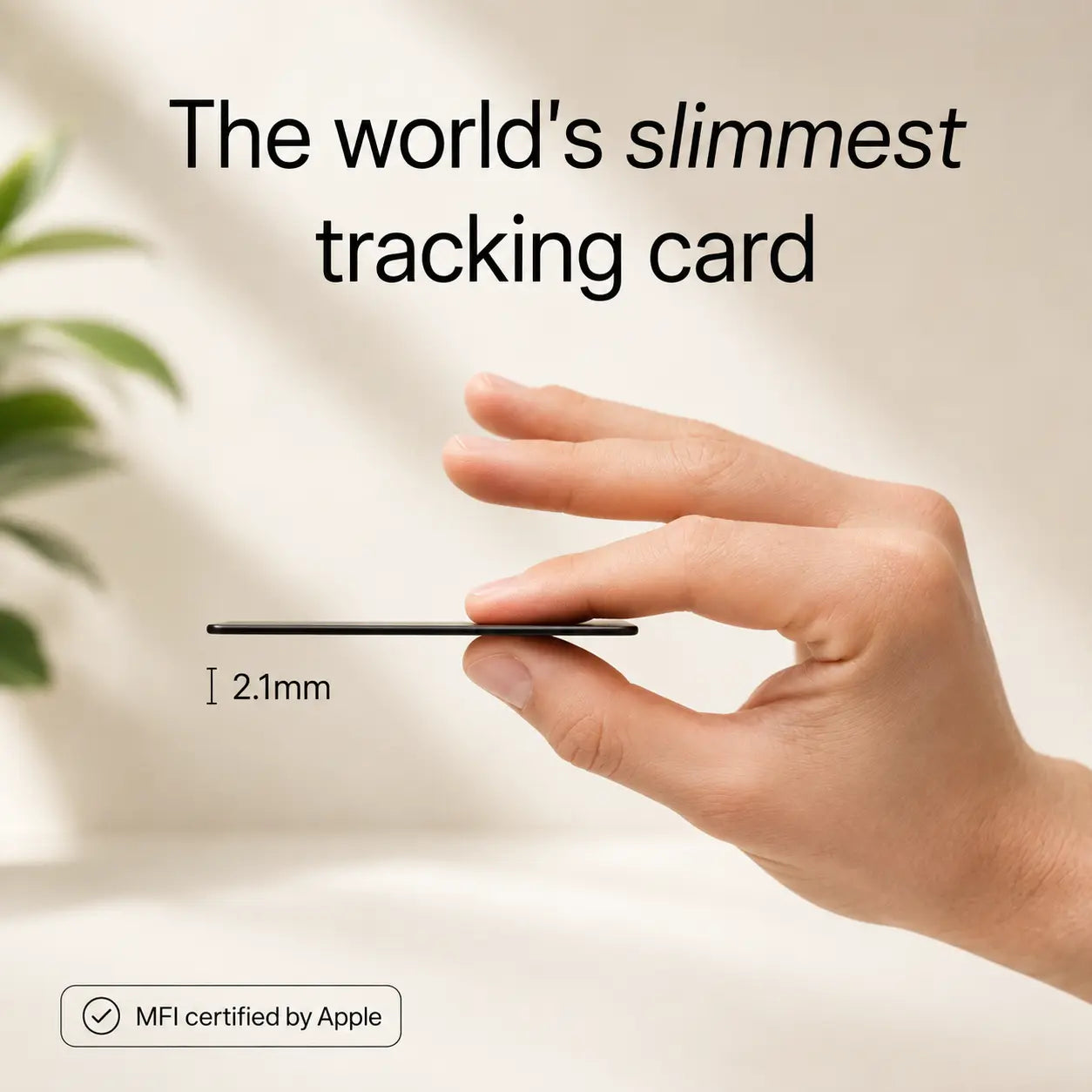 AirCard ultra-thin wallet tracker shown from the side